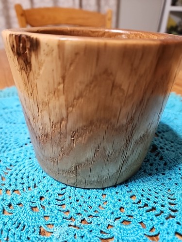 Roble Natral Crack Tazón Girado a Mano Acento Pieza Mano Nudo Natural 5 X 4" - Imagen 9 de 12