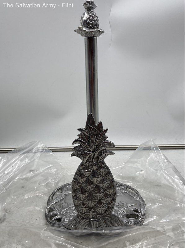 Arthur Court Aluminum Engraved Free Standing Pineapple Paper Towel Holder