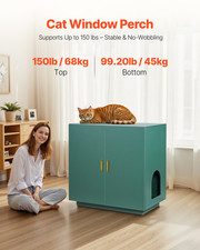 VEVOR 31.5" Cat Litter Box Enclosure Cabinet Furniture Hidden Indoor