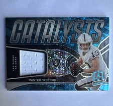 2022 Panini Spectra -Catalysts Hunter Renfrow #CAT-HRE Neon Blue Prizm /60 Patch