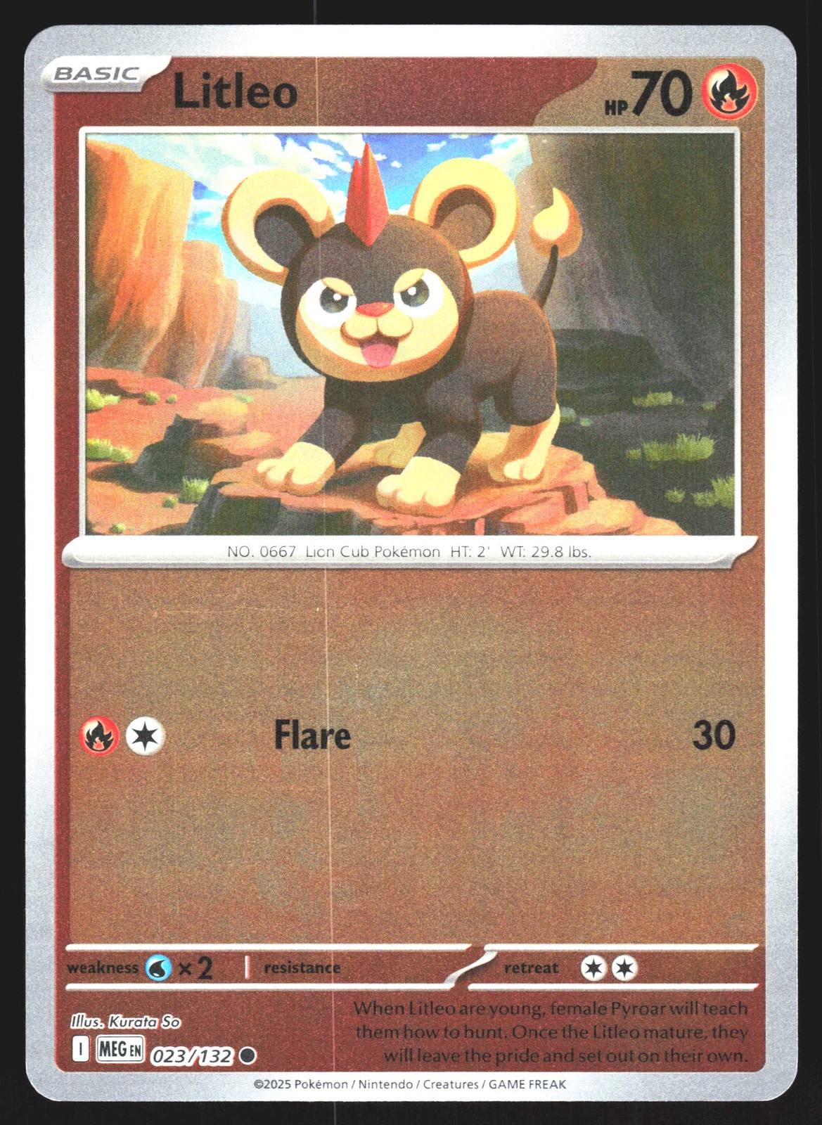 Litleo 023/132 Reverse Holofoil ME01: Mega Evolution LP-NM