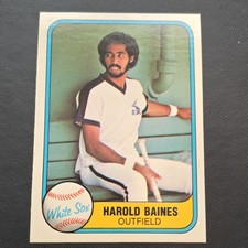 Fleer 1981 Fleer Harold Baines Rookie Chicago White Sox #346 MLB Baseball Card. rookie card picture