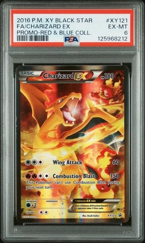 2016 POKEMON XY BLACK STAR PROMO RED & BLUE COLL FULL ART/CHARIZARD EX PSA 6