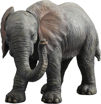 5 3/4 Inch Baby Elephant Raised Trunk Resin Decorative Statue Figurine