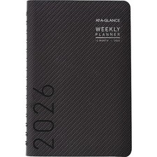 2026 AT-A-GLANCE Contemporary Weekly  Monthly Planner, Charcoal 5" x 8" 