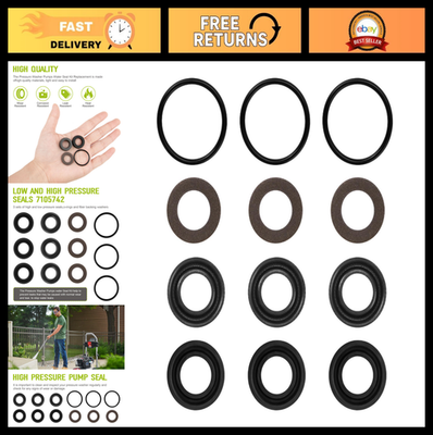 #ad Pressure Washer Pump Seal Kit Low High Pressure O Rings amp; Fiber Washers 12MM $39.99