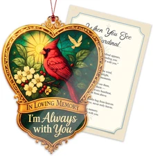 Cardinal Memorial Ornament – in Loving Memory Decor – Sympathy Gift
