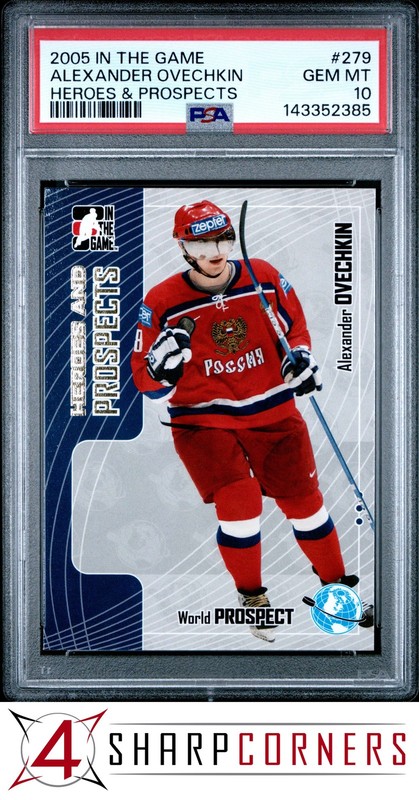 2005 IN THE GAME HEROES & PROSPECTS #279 ALEXANDER OVECHKIN RC PSA 10