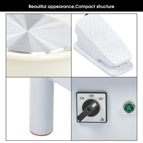 Electric Pottery Wheel Machine Variable Speed CW/CCW Art Ceramic Tool New - Picture 11 of 12