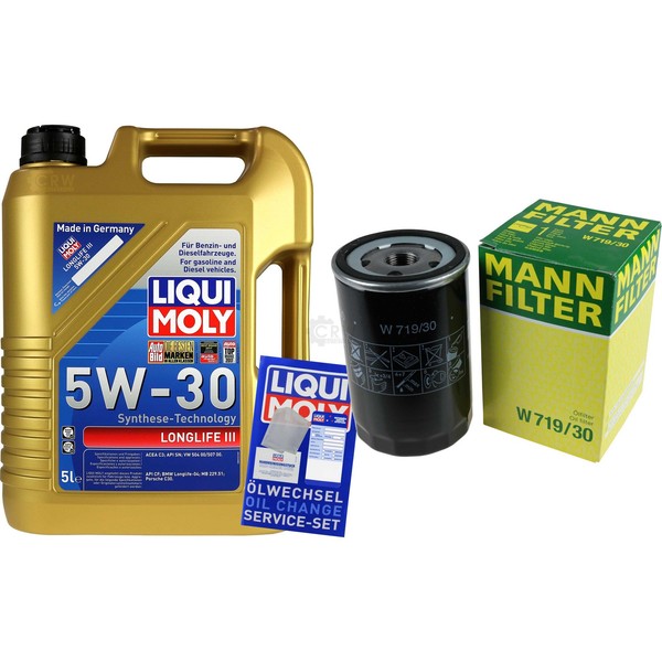 Mann Inspektionspaket 5L Liqui Moly Longlife 5W-30 FüR VW Golf V 1.6 Audi A3 A4-image