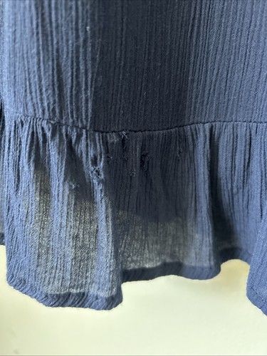 Knox Rose Shift Dress Womens M Navy Embroidered Half Sleeve Drawstring Back - Picture 3 of 8