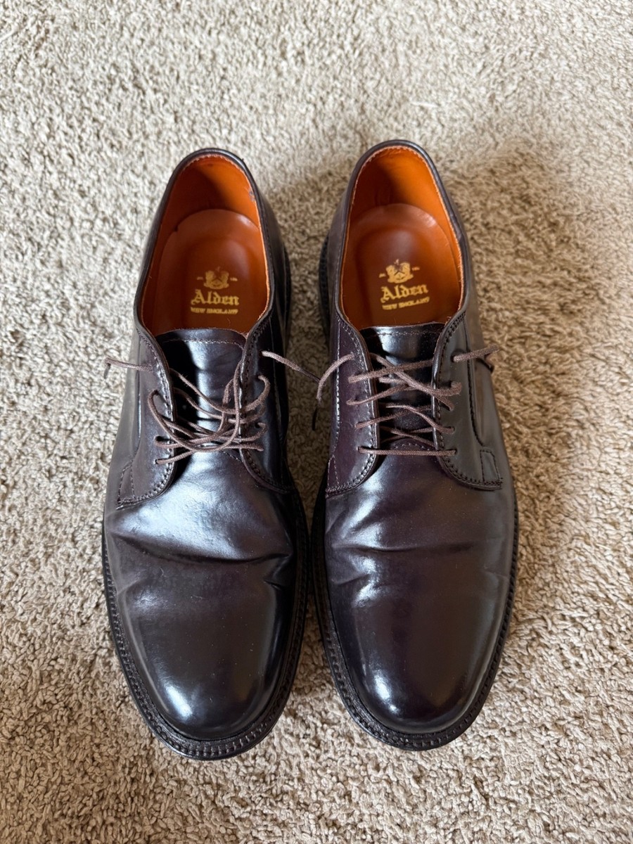 r*s様 【中古】Alden Cordovan 990 Plain Toe Bo Alden 990 Color 8 Shell Cordovan Plain Toe Blucher (US 10.5D) | eBay