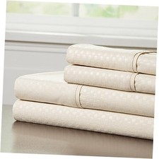 Brushed Microfiber Sheets Set-Hypoallergenic Bed Linens with King Champagne
