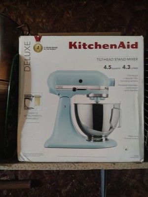 KitchenAid Deluxe Tilt-Head Stand Mixer 4.5 Quart 10 Speeds Blue Stainless Steel