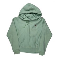 Reverse Weave Champion Hoodie - Small Green Cotton