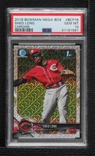 2018 Bowman Chrome Prospects Mega Box Mojo Refractor Shed Long PSA 10 GEM MT 8d2