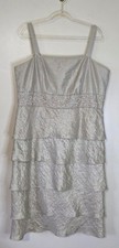 R M Richards Tiered Embroidered Metallic Cocktail Dress Occasion Wear Glam 16