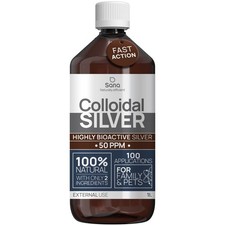 Argent Colloïdal 50 PPM 1000 ML ● Solution Bio Disponible Haute Efficacité Ce...