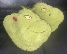JUNIOR SIZE UK11/12 THE GRINCH NOVELTY SLIPPERS MINIMAL WEAR UNBRANDED