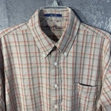 Mens Alan Flusser Long Sleeve Dress Shirt Button Down Size XL Multicolor Brown