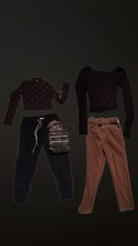Lot of Women  s Fall Clothing Bundle with 2nTops and 2 Bottoms and Purse