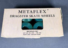 Vintage NOS 1970s Metaflex Dragster Green Skate Wheels Roller Skateboard Zephyr