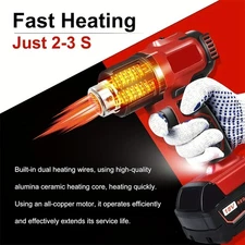 Cordless Heat Gun 18V Hot Air Gun with 5 Nozzles for Shrink Tubing (No Battery)