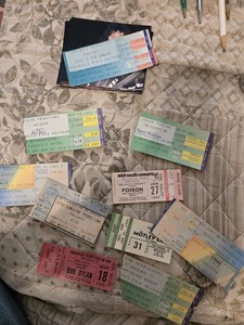 Lot of 10 Concert Ticket Stubs AC/DC KISS RATT  DYLAN MOTLEY CRUE POISON & More