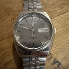 Vintage Seiko Men's Quartz 4004 Day Date gray Dial Watch 4633 8009 New Batt
