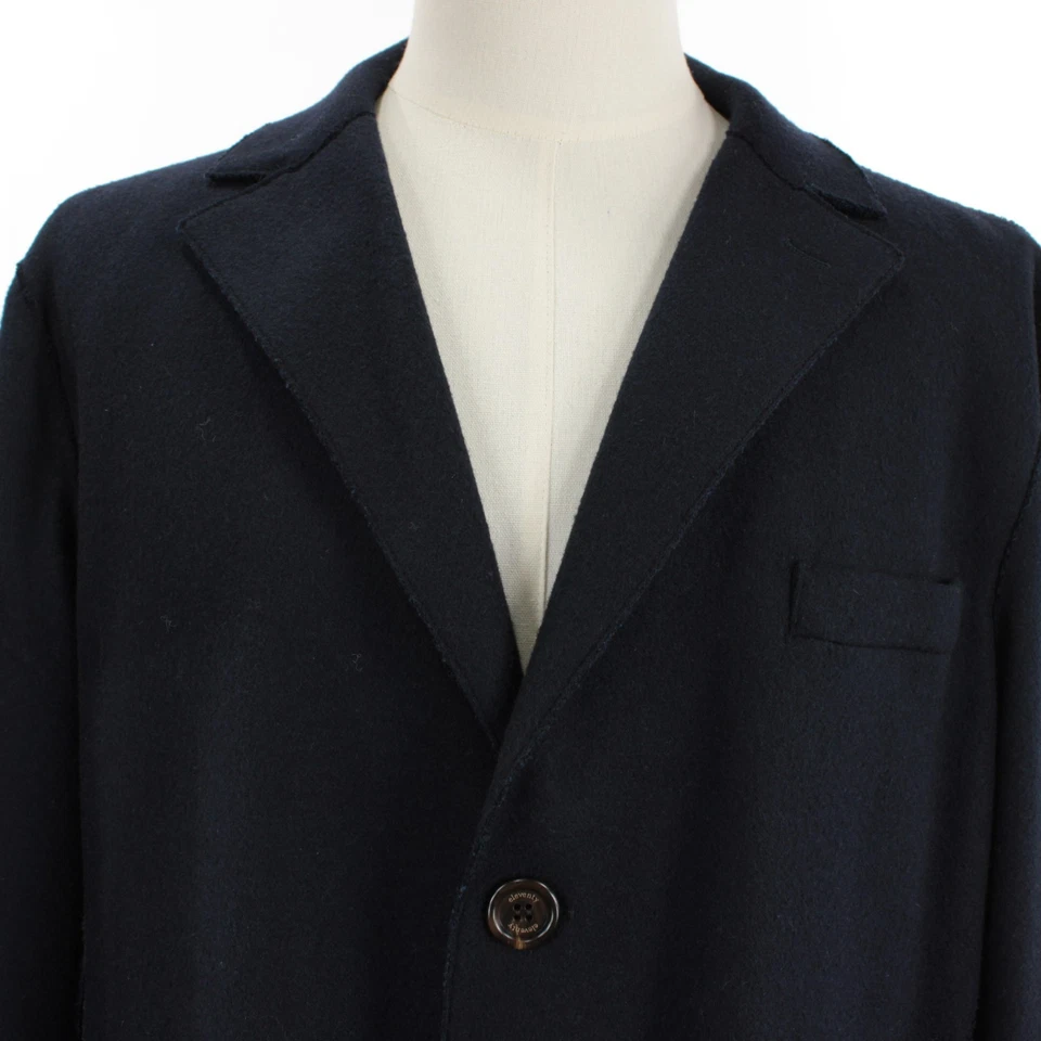 Eleventy NWT Overcoat Size 54 (US XL) in Navy Blue Wool / Nylon Blend - Image 2 of 4