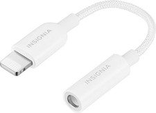 Insignia- Lightning to 3.5 mm Headphone Adapter - White