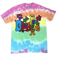 Grateful Dead Tie Dye T-Shirt Men’s M Dancing Bears Rainbow 2020 Liquid Blue