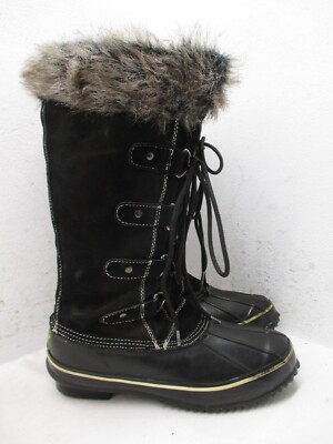 Western Chief Cold Weather Yukon Boot Faux Fur Black Lace Up Boots