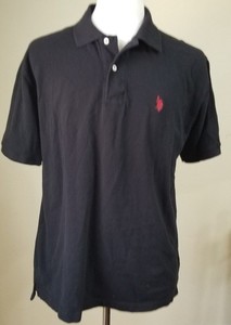 Mens-U-S-Polo-Assn-Shirt-Black-Polo-Size-XL-Golf-Casual-Short-Sleeve