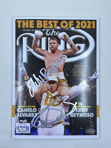 Canelo Alvarez Eddy Reynoso Dual Signed Ring Magazine PSA/DNA