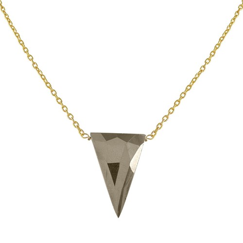 18K Yellow Gold Plated Silver Pyrite Stone Beaded Womens day Necklace Jewelry - Picture 5 of 6