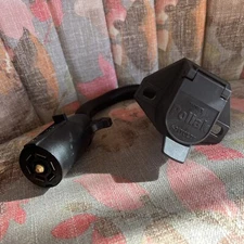 POLLAK 12-727EP 7 Way RV Plug to 7 Way HD Nylon Socket Harness Adapter