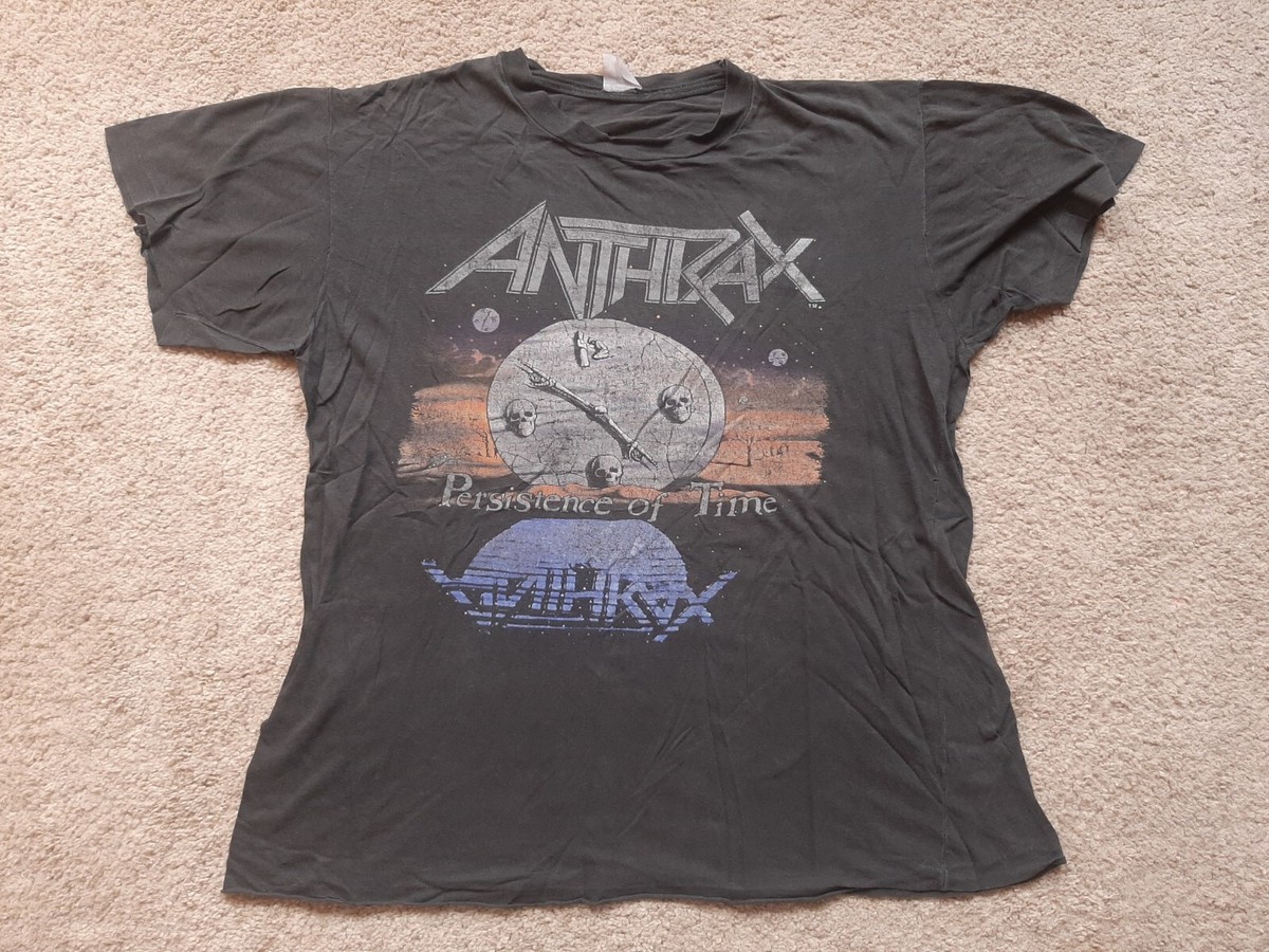 ANTHRAX Persistence of Time Vintage 1990 T Shirt L Tour Thrash