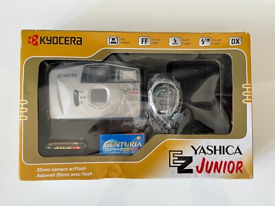 NEU! YASHICA EZ JUNIOR BOX SET Kamera Point & Shoot + Original UHRENETUI & FILM