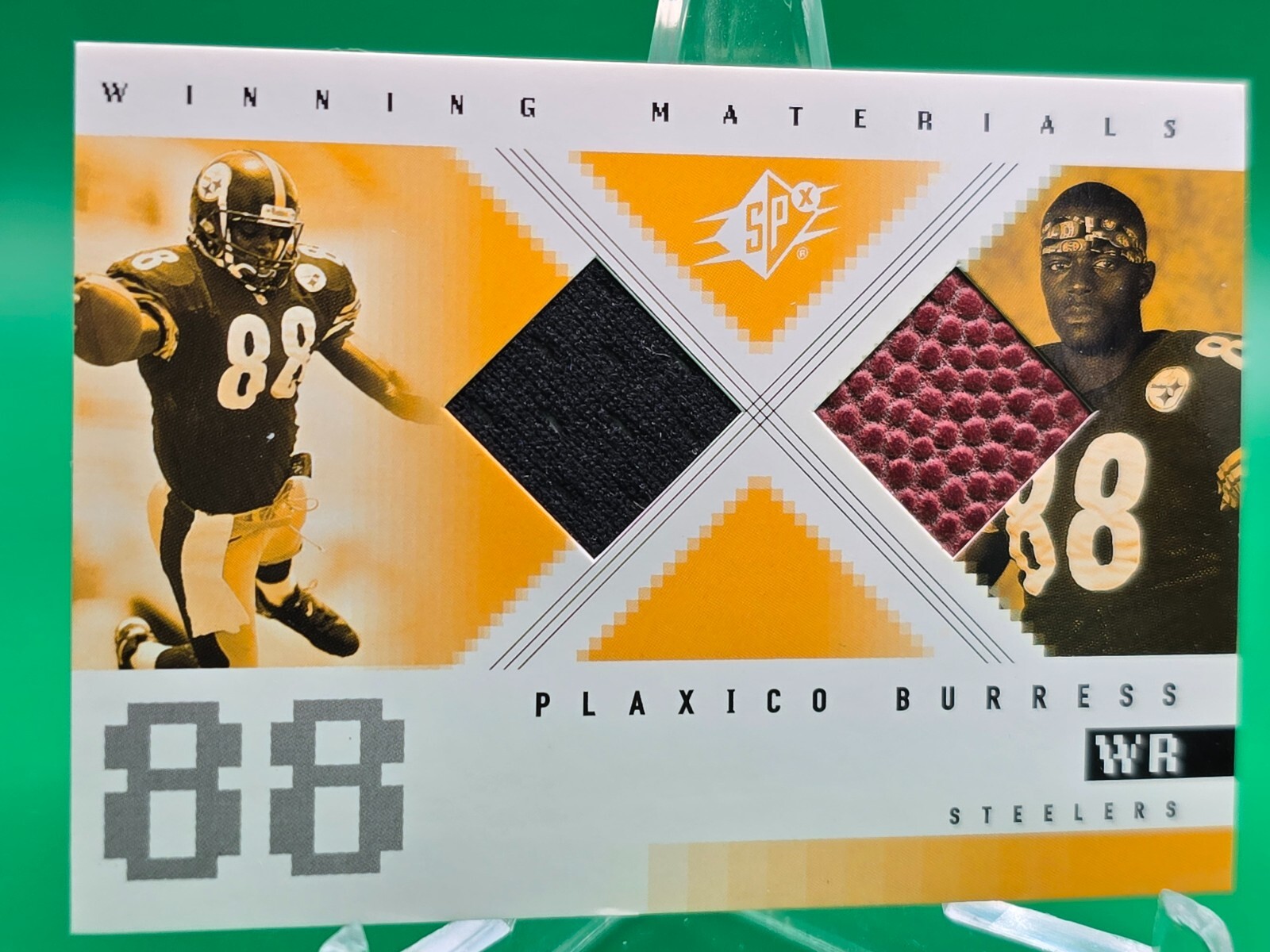 PLAXICO BURRESS JERSEY BALL PATCH RC 2000 UD UPPER DECK SPX WINNING MATERIALS