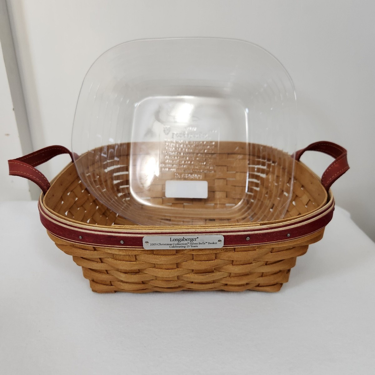 Longaberger 2005 Red Christmas Silver Bells Basket 25th