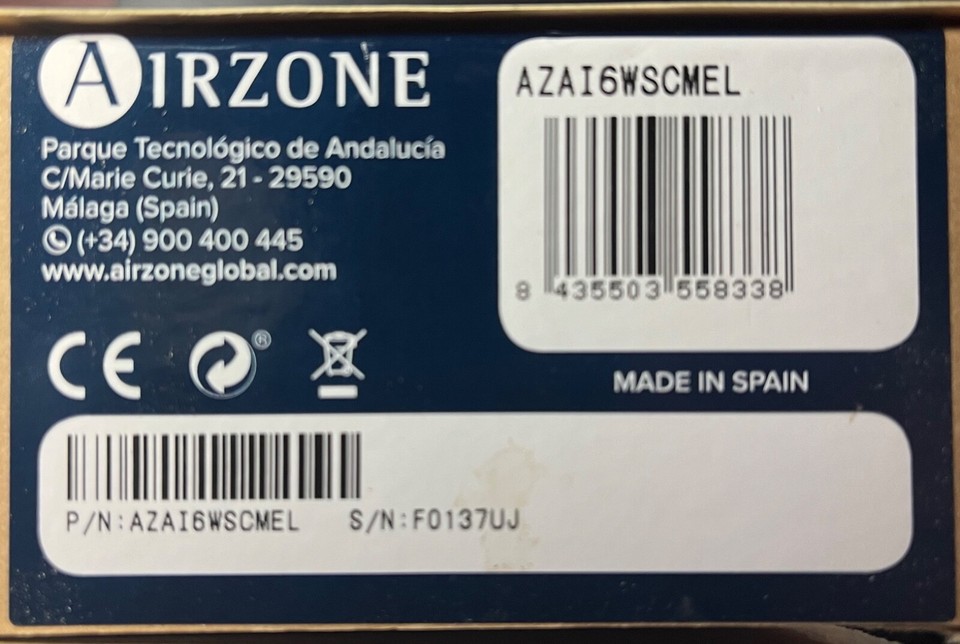 Airzone AZAI6WSCMEL Daikin Aidoo Inverter VRF WiFi Controller. Open Box