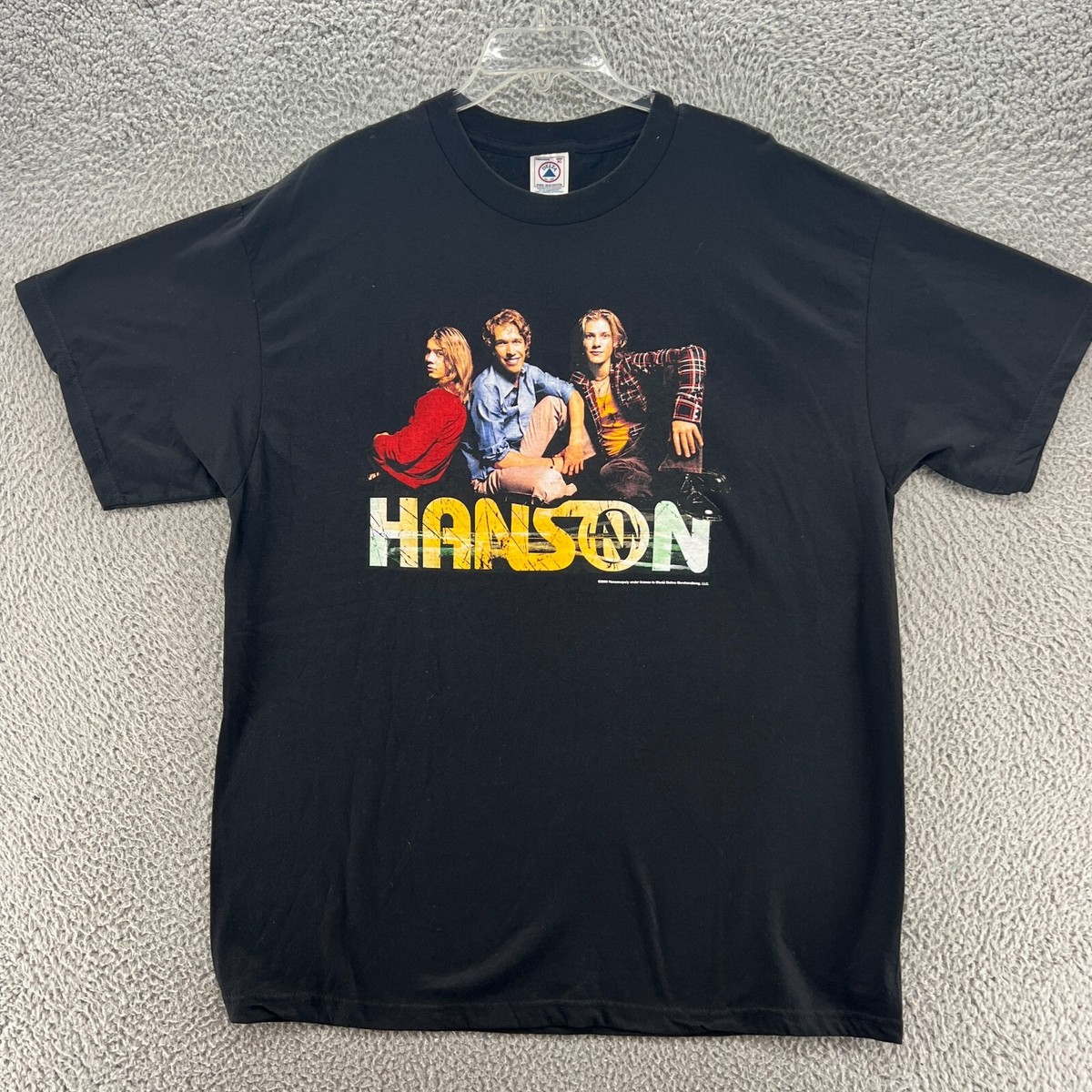 90s ヴィンテージ HANSON ハンソン Tシャツ バンド ロック Vintage Hanson Shirt Mens Extra Large Black Band Tee Rock Band Y2K