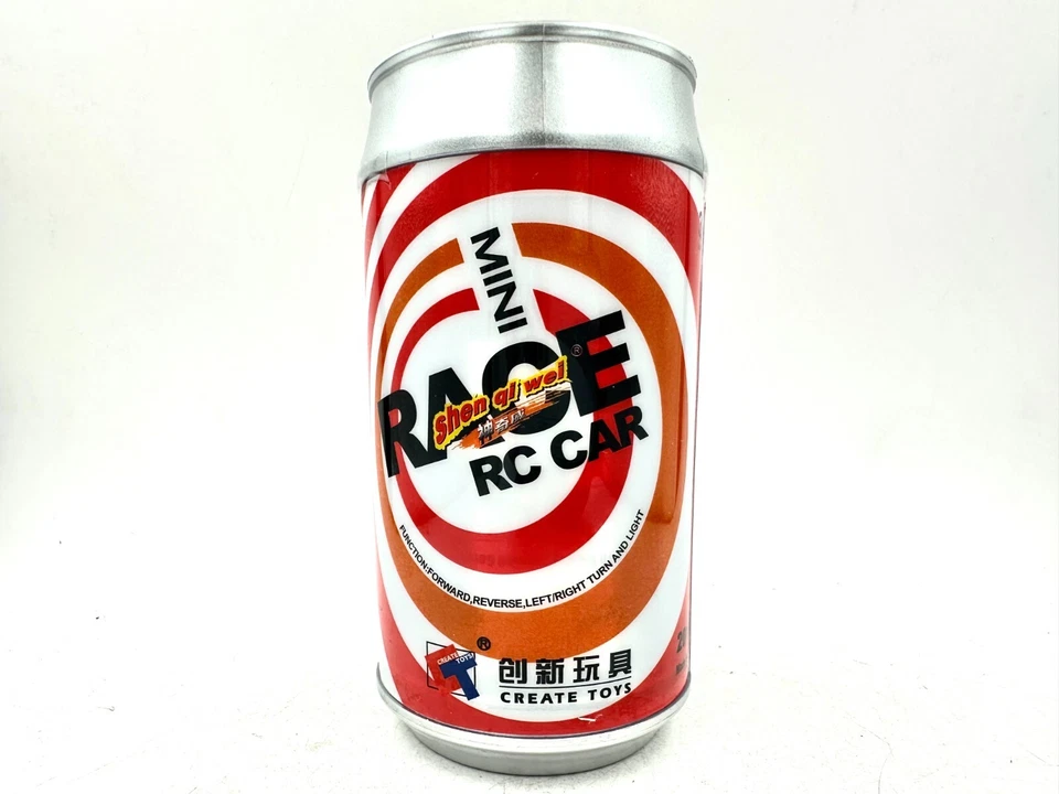 Mini RC Soda Can Race Radio Control Racing Series Toy Car 27MHz Red Black Flames - Image 3 of 4