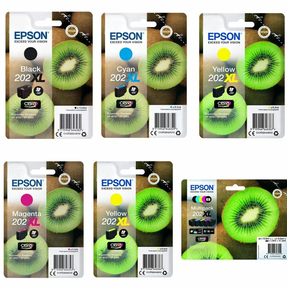 Genuine Epson 202XL Kiwi Ink Cartridges For XP-6000 XP-6105 XP-6005 LOT - Image 1 of 1