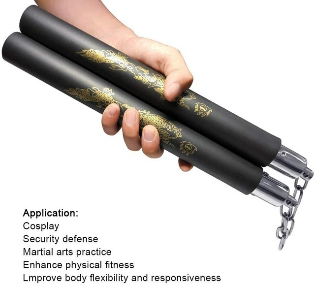 Nunchucks,Safe Foam Rubber Training Nunchucks/Nunchakus with Steel