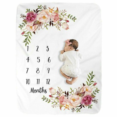 Newborn Baby Infant Milestone Blanket Mat Photography Photo Prop