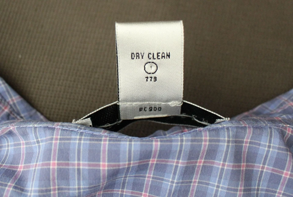 Camisa deportiva de manga larga a cuadros azul púrpura rosa talla 6 Geoffrey Beene para dama Foto 4 de 4