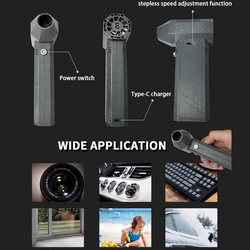 130000 RPM Mini Turbo Jet Fan 52m/s Turbo Violent Fan For Keyboard Cleaning F4V5 - Picture 6 of 22