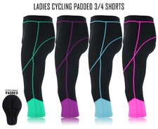 Ladies Tights Cycling Leggings New 3/4 Padded Shorts Coolmax Pad Anti Bac Women